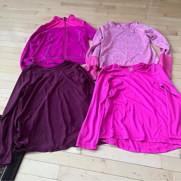 Old Navy Other - Danskin Old Navy Lot 4 Pink Athletic Tops Girls Youth Large Long Sleeve Shirts